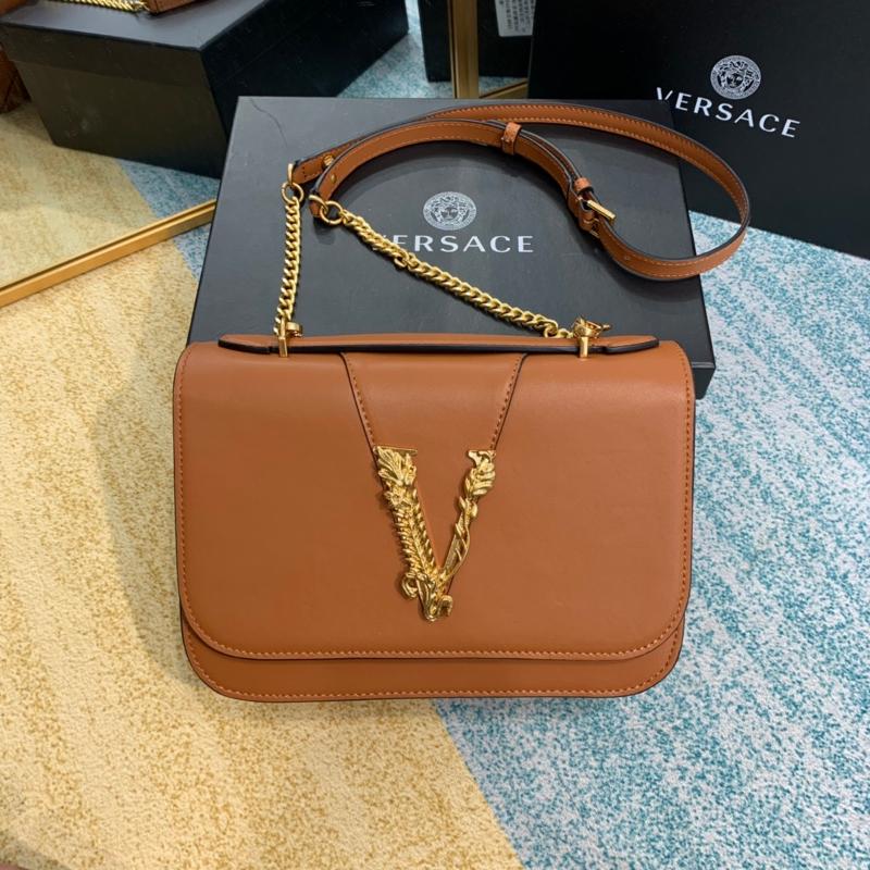 Versace Chain Handbags DBFG985 Plain Brown